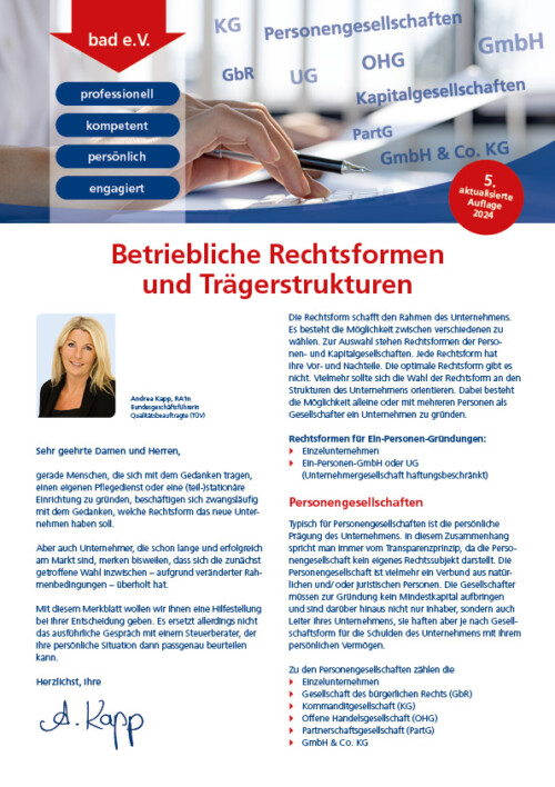 Betriebliche Rechtsformen und Trägerstrukturen 8